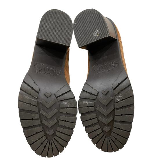 Circus by Sam Edelman Saddle Brown Suede Chunky Heel Bootie Size 8 - Picture 7 of 13